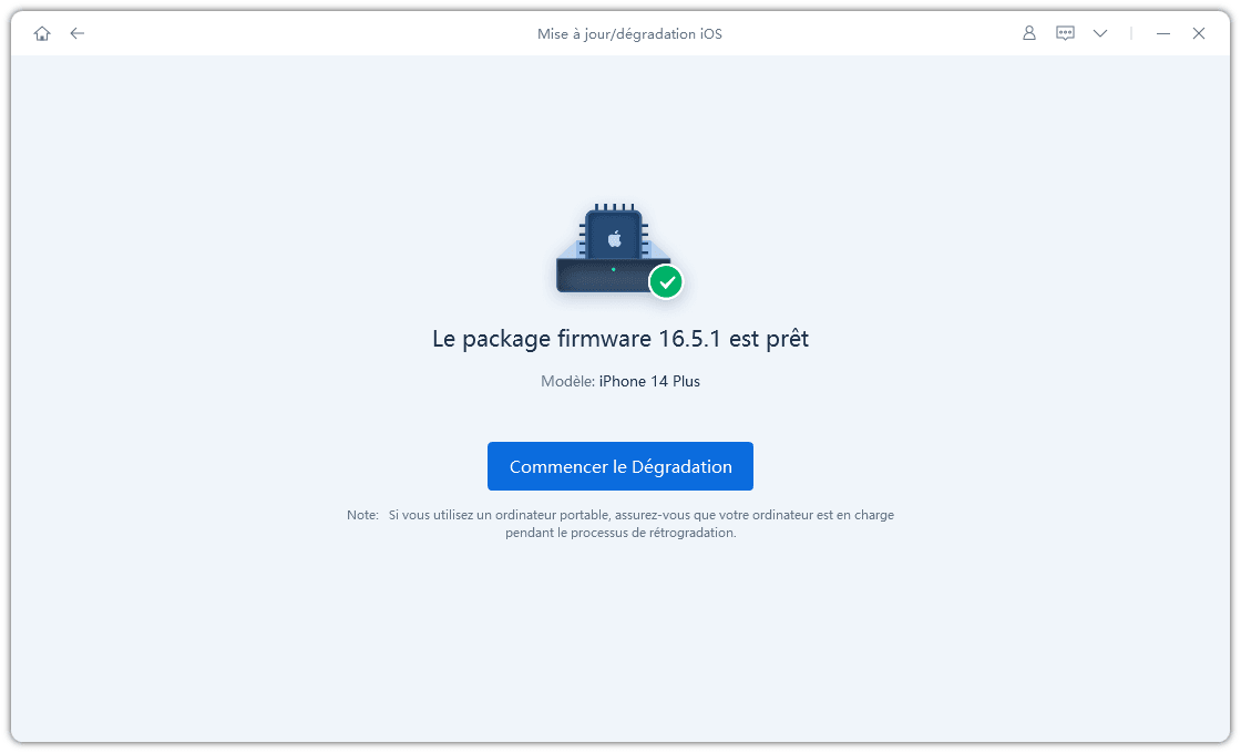 démarrer la rétrogradation